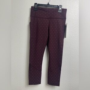 Lululemon Pace Rival Crop Night Fall Bordeaux Drama Gold  NWT Womens Size 4